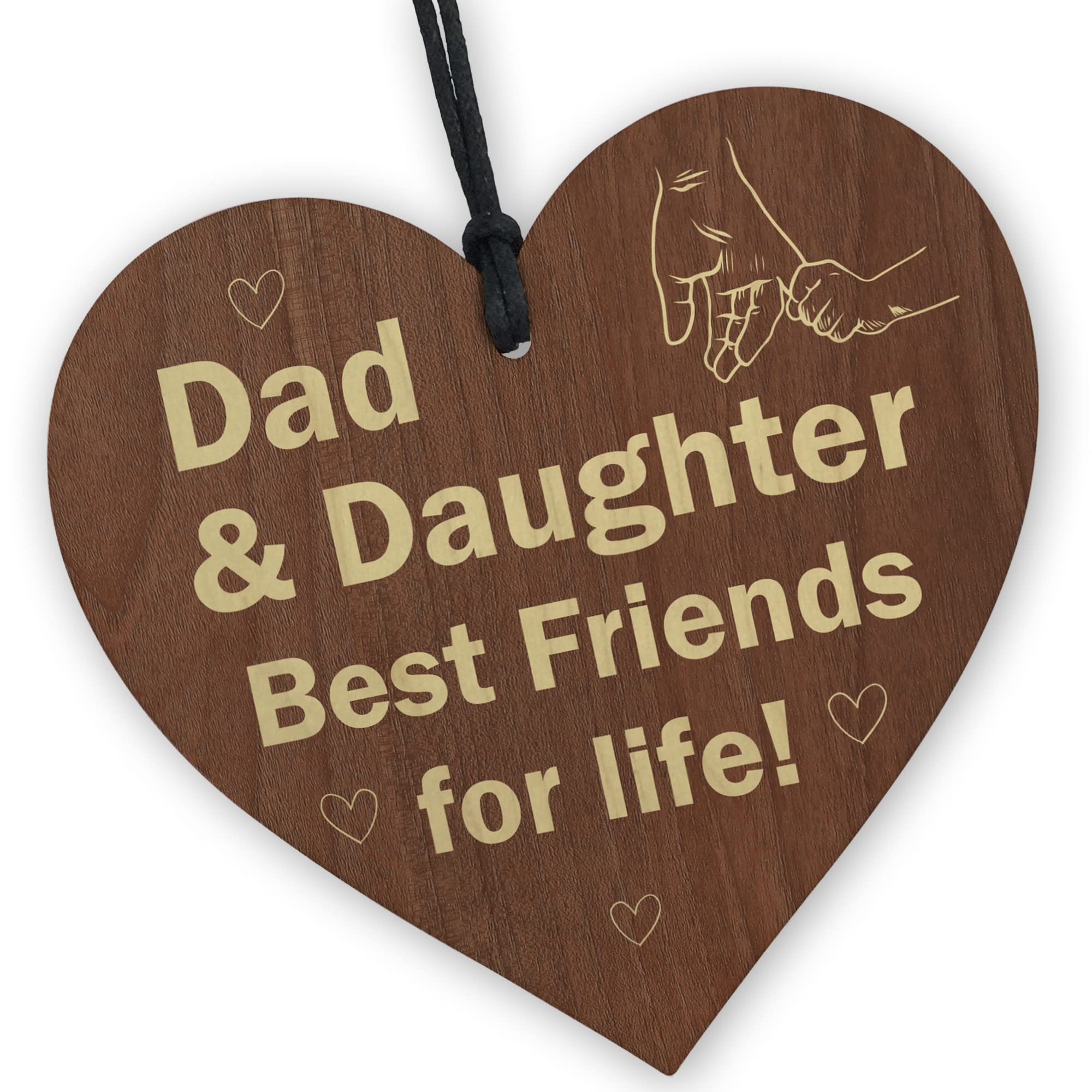 Red Ocean Father And Daughter Plaque Dad Gifts From Daughter Wood Heart Fathers Day Gift Dad Birthday Gift For Dad Novelty Gift For Him