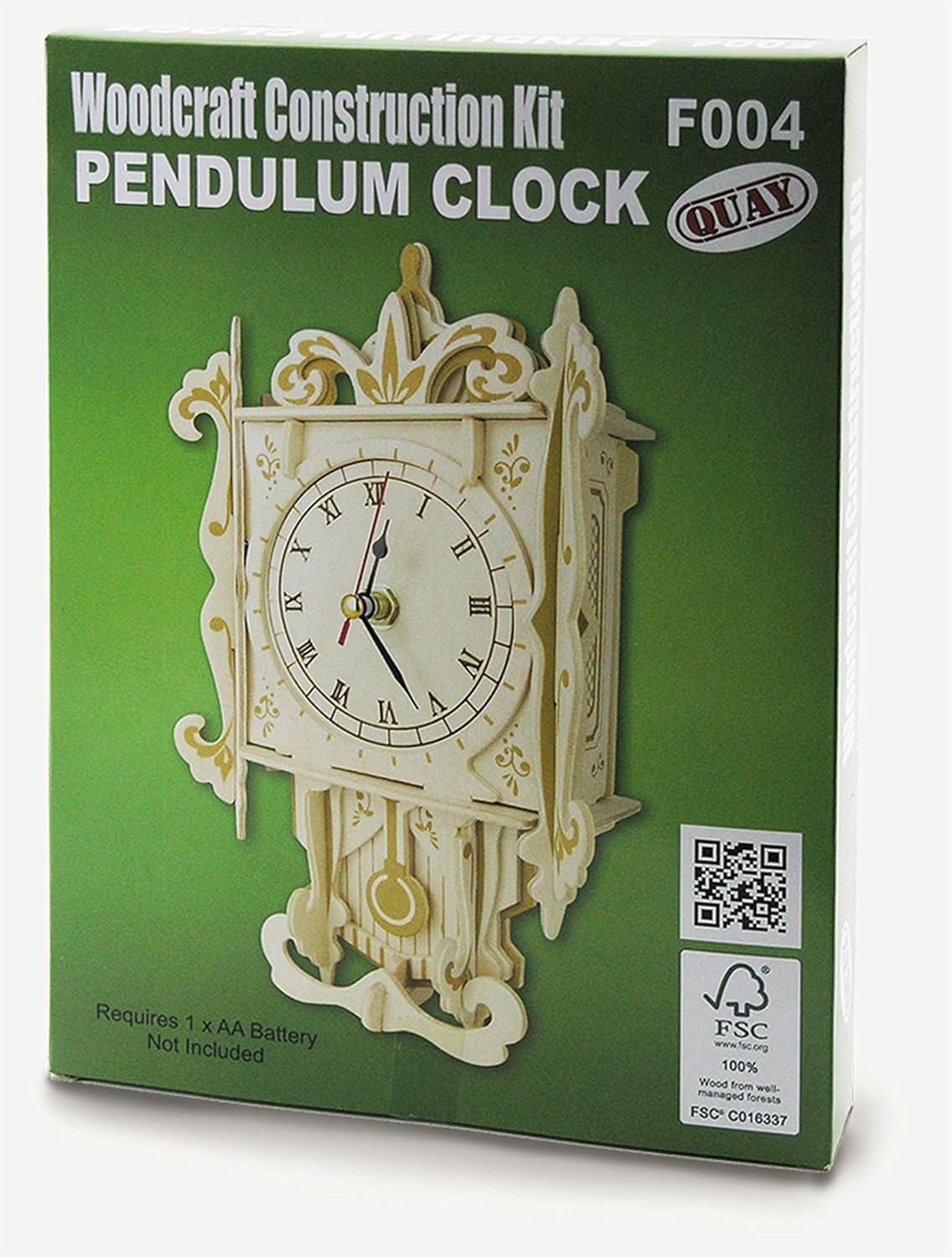 Pendulum Clock QUAY Woodcraft Construction Kit FSC