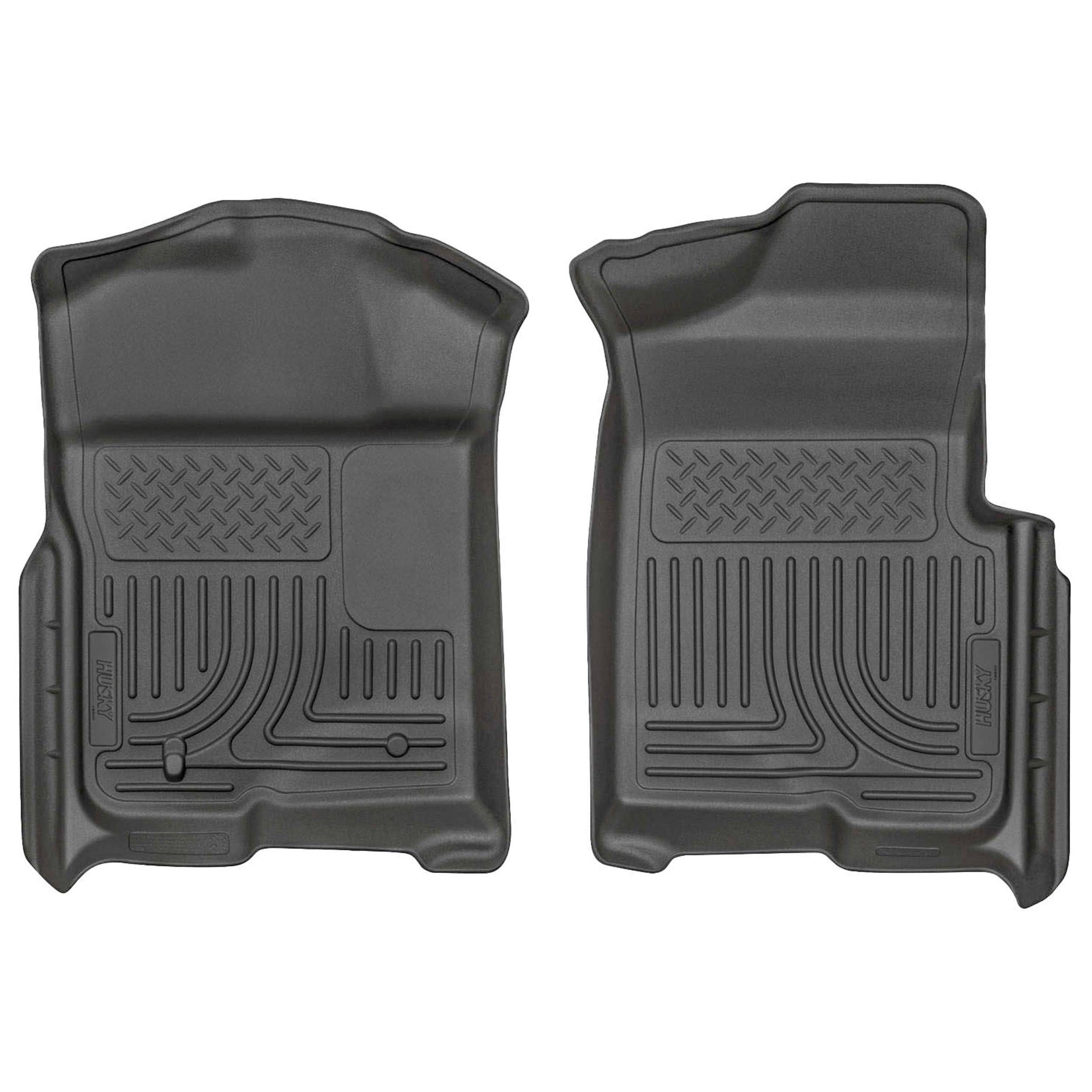 Husky Liners Weatherbeater Floor Mats | Fits 2009-2014 Ford F-150 All Cabs w/Out Manual Shifter | Front Row, 2-pc Black - 18331
