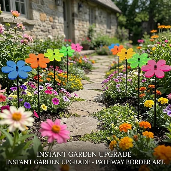 5pcs Garden Flower Stakes, Daisy-Style