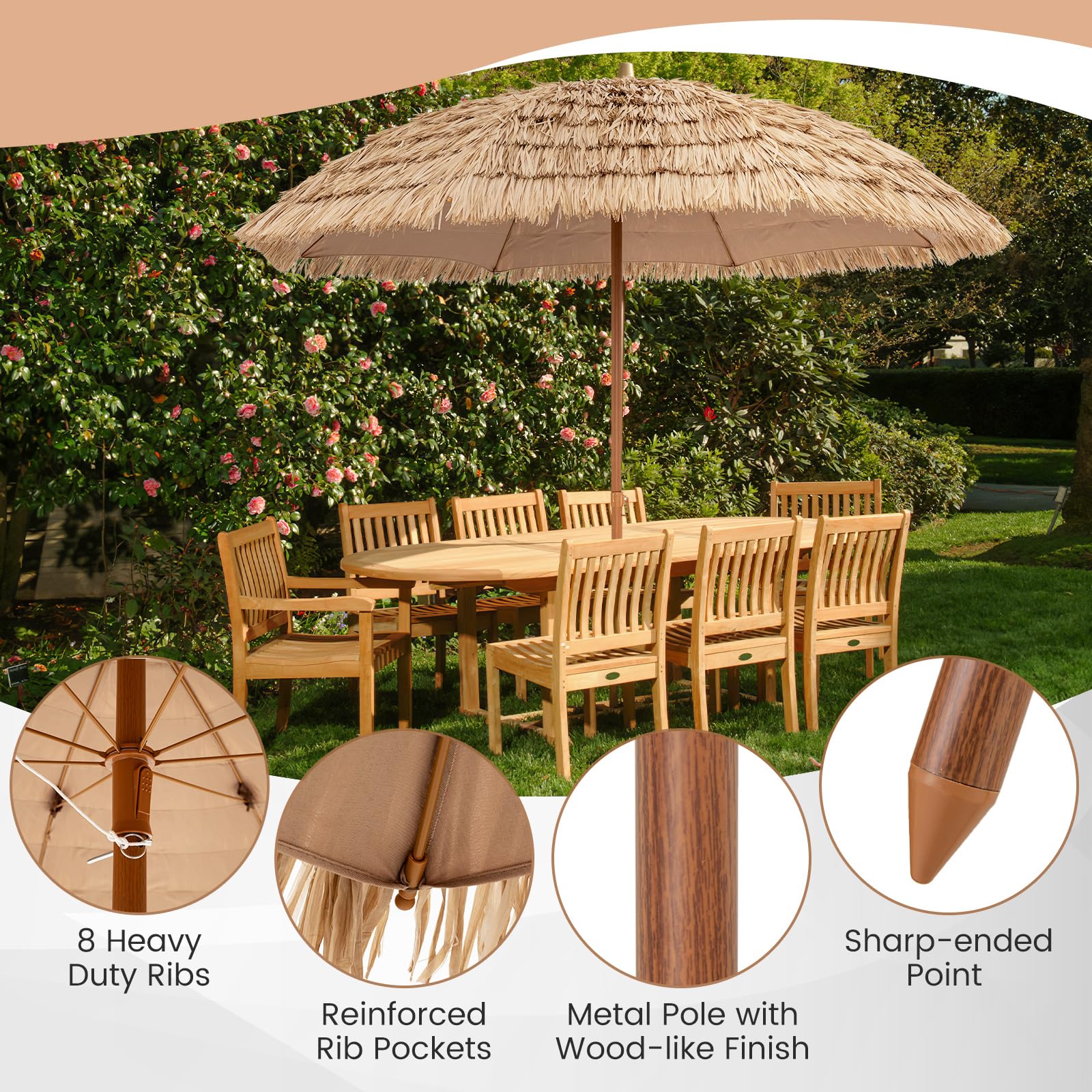brown patio umbrella base stand included 10 ft Crestlive Outdoor 13 x 10ft Patio Cantilever Umbrella with Tilt Angles and 360-degree Rotation