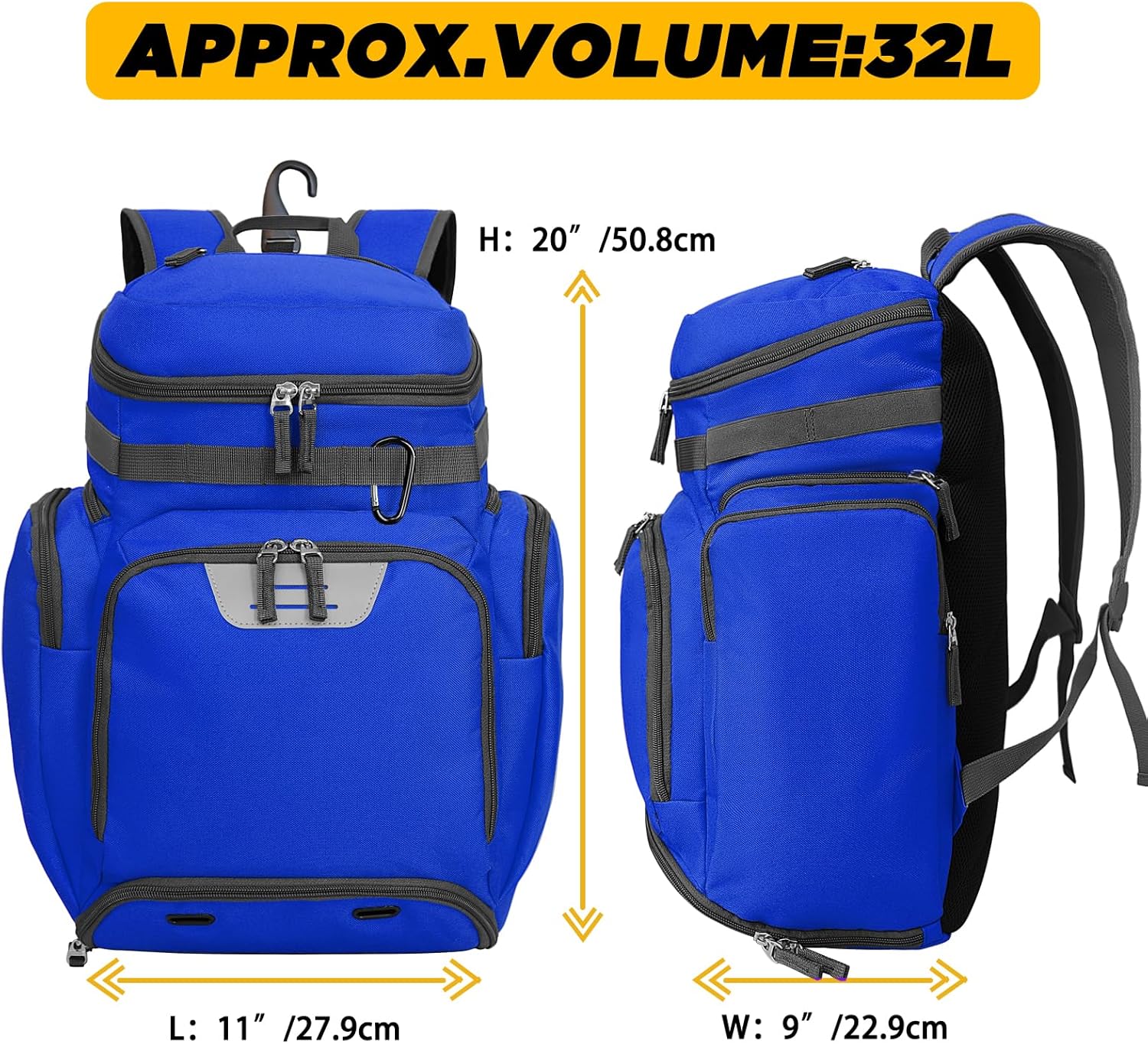 Goloni Basketball Backpack,Large Sports Bag with Ball Compartment & Shoe Compartment for Basketball, Soccer, Volleyball,Gym - Image 6