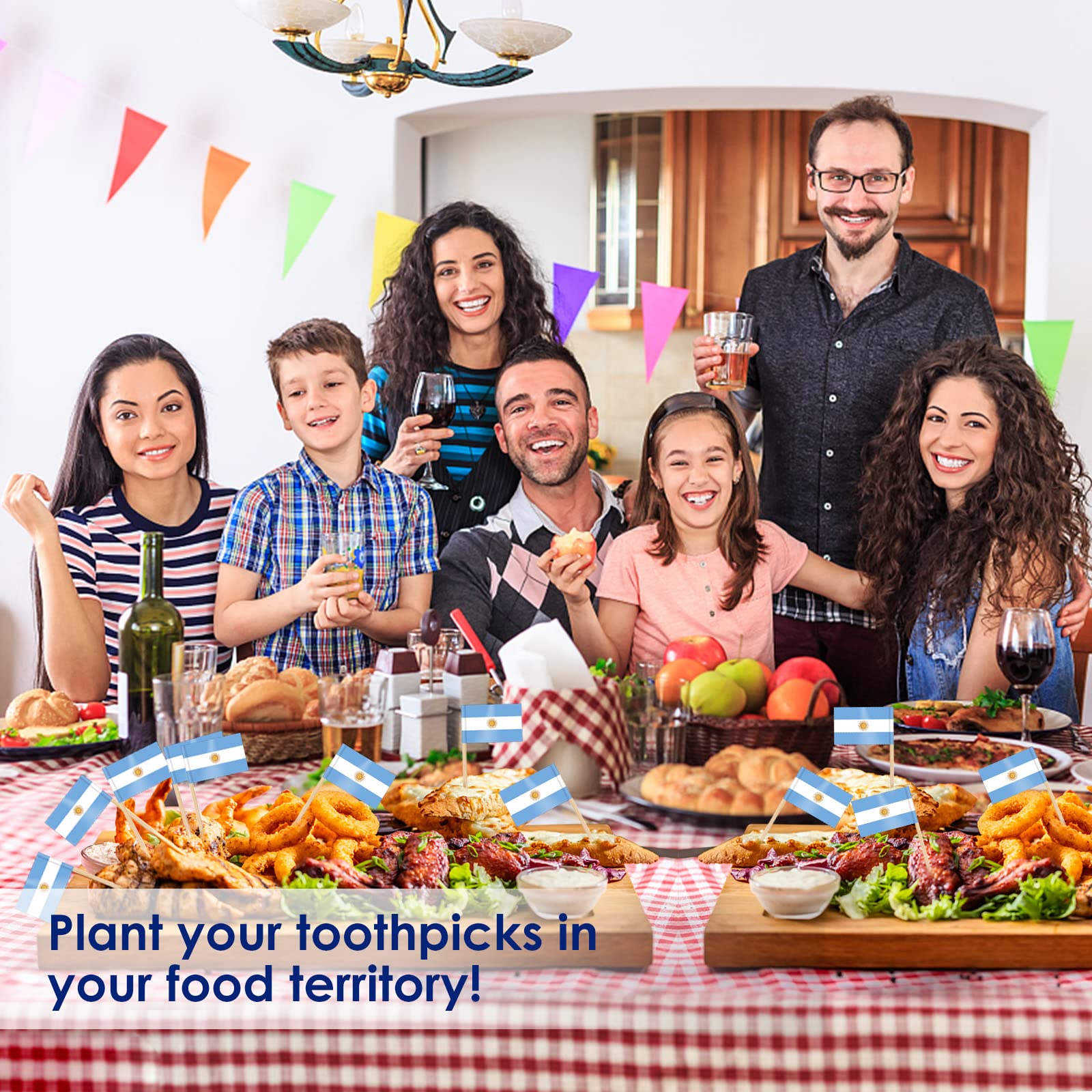 AhfuLife Lot De 100 Cure-dents En Forme De Drapeau Argentin