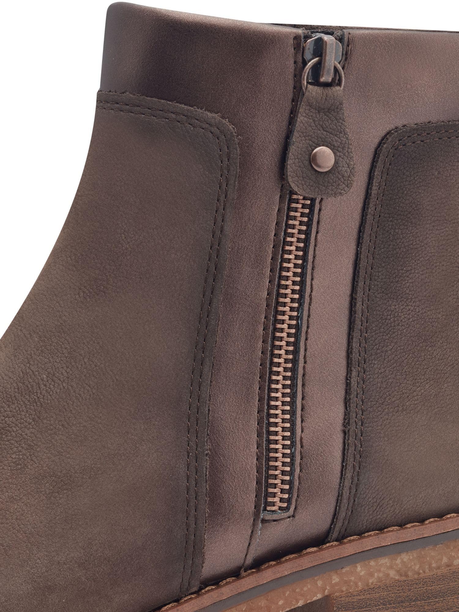 MARCO TOZZI Damen Stiefeletten mit Absatz mit Lederanteil Blockabsatz