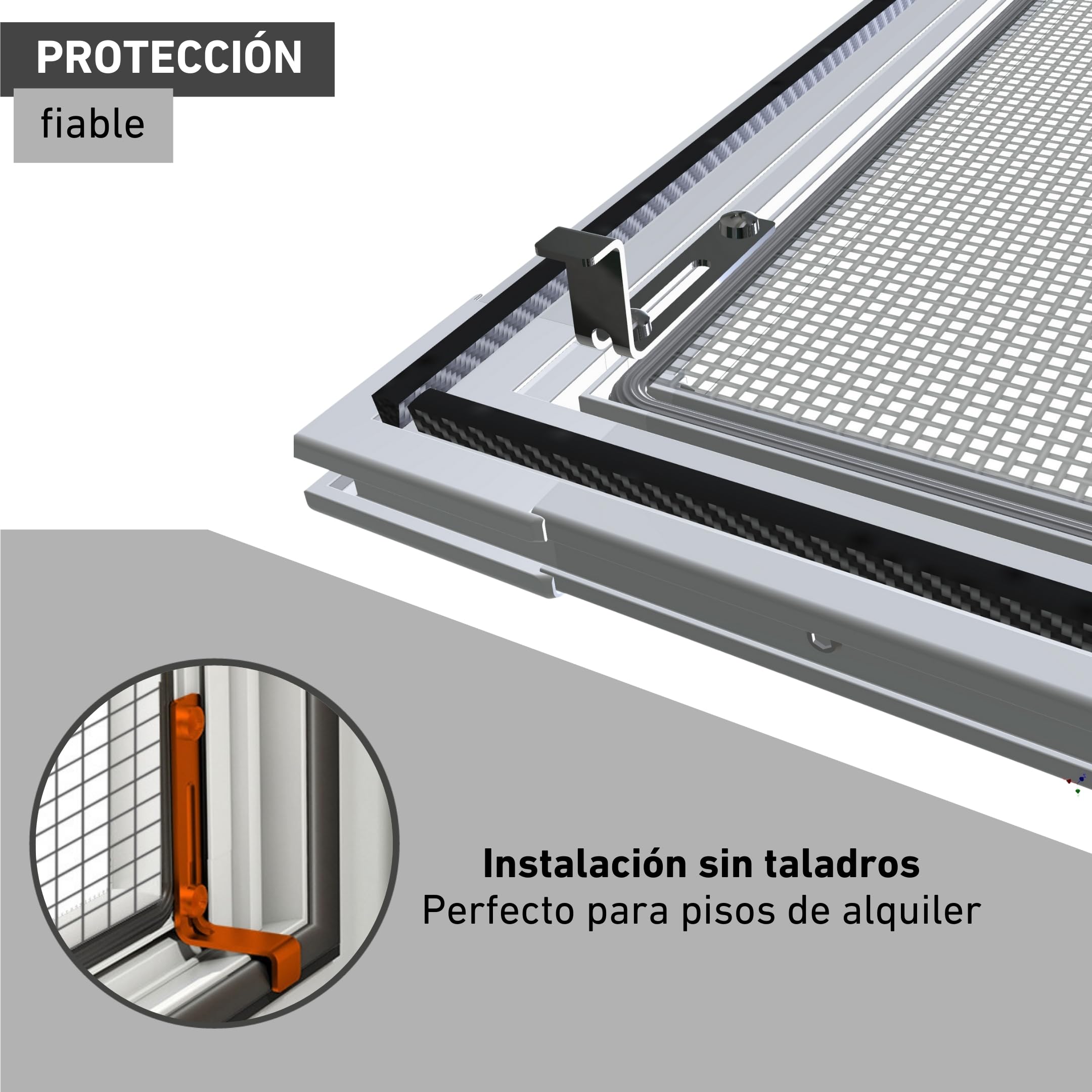 Windhager Tensor Plus, mosquitera Marco de Aluminio para Ventanas 100 cm x 120 cm, Blanco, 03898