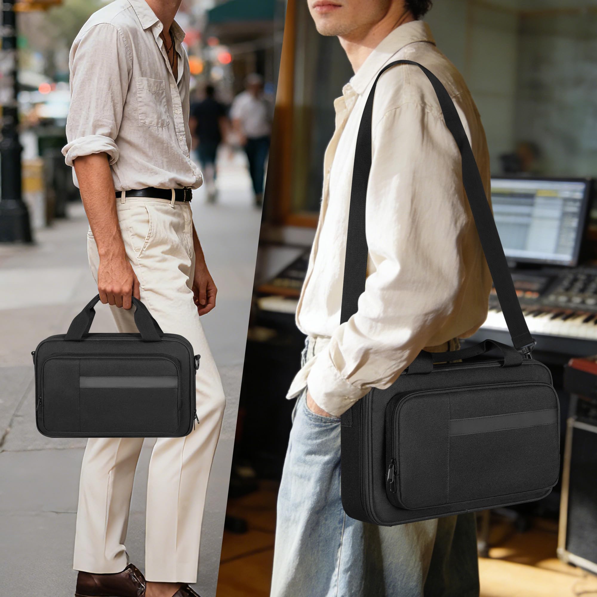 PGmoon Custodia Compatibile con Tastiera MIDI USB Akai Professional MPK Mini MK3 / MPK Mini Play MK3 a 25 Tasti, Borsa da Viaggio per Tastiera con Diverse Tasche per Accessori