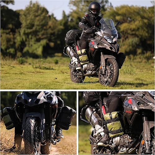 Miniatura 6 de Rhinowalk Bolsa para Barra Antivuelco de Motocicleta Impermeable 6L Bolsa de Marco de Motocicleta Bolsa de Sillín, Bolsa Lateral con Correa para el