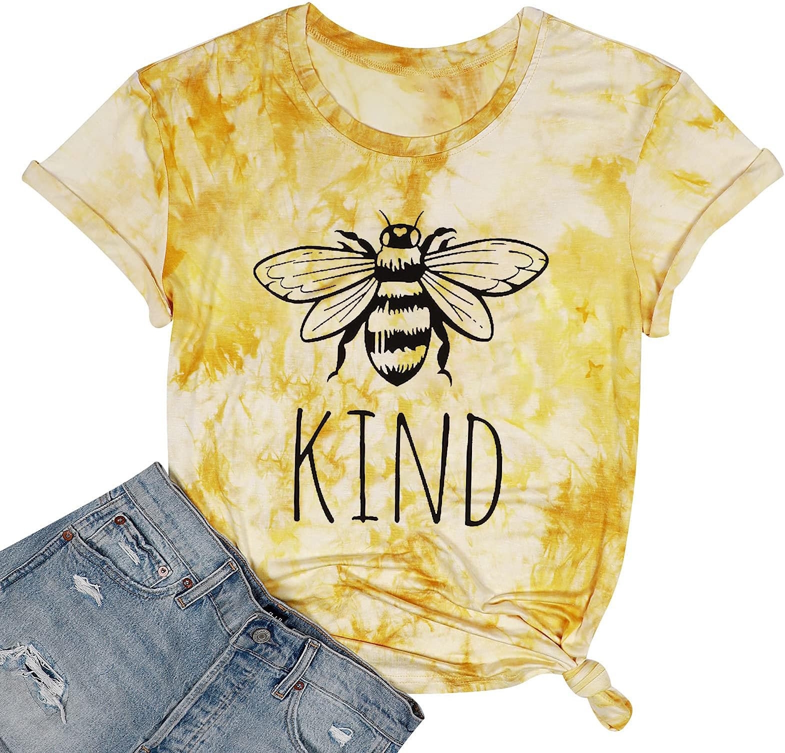 Be Kind Tshirt Women Cute Bee Graphic Shirt Funny Inspirational Teacher Short Sleeve Tees Tops