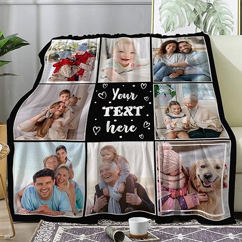 Miniatura 2 de Magimagine Mantas personalizadas con fotos, mantas personalizadas con texto, mantas personalizadas con fotos para familia, adultos, niños, amigos,