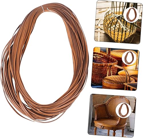 Miniatura 3 de Happyyami Kit de reparación de mimbre, 1 rollo de cestas tejidas, cesta de almacenamiento de material de bastón, palos planos de mimbre, kit de