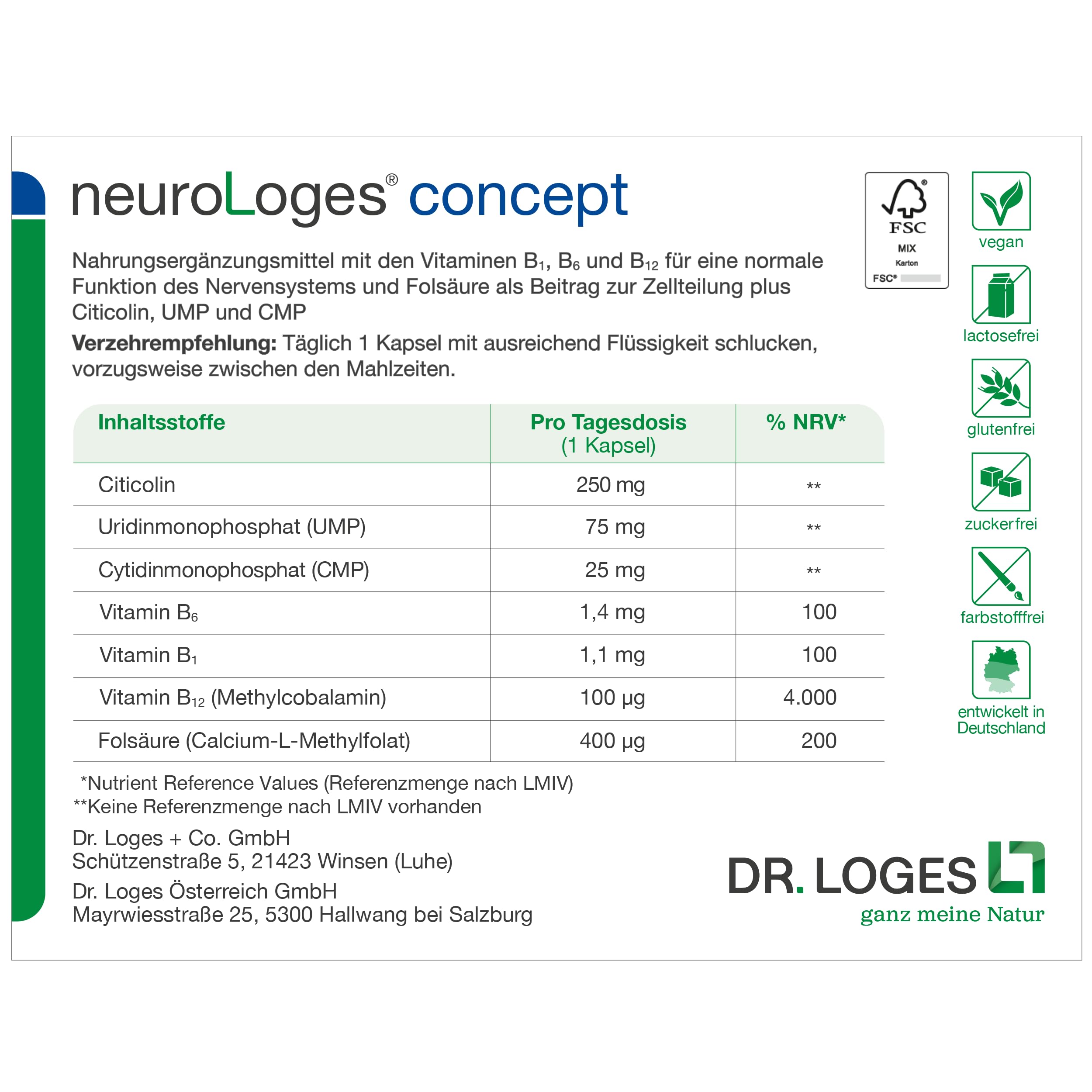 neuroLoges concept Kapseln, 60 Sztuka Kapsułki