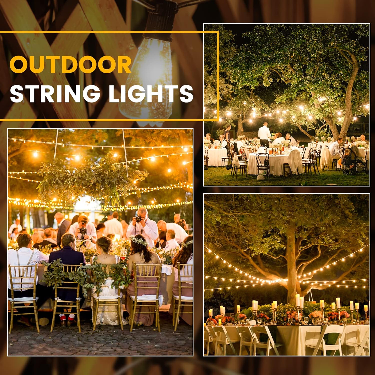 Zuske Outdoor Garden String Lights Mains Powered, 7.6M Festoon Lights with 12+1 ST38 LED Shatterproof Bulbs - Image 5