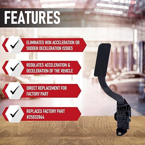 Miniatura 2 de Aplicaciones de repuesto – Sensor de posición del pedal de aceleración – Compatible con Chevy, GMC, Cadillac y Hummer Camiones y SUV – Reemplaza