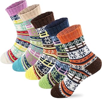 Lisacool Socks for Winter Women Thick Warm Wool Socks Cozy Crew Christmas