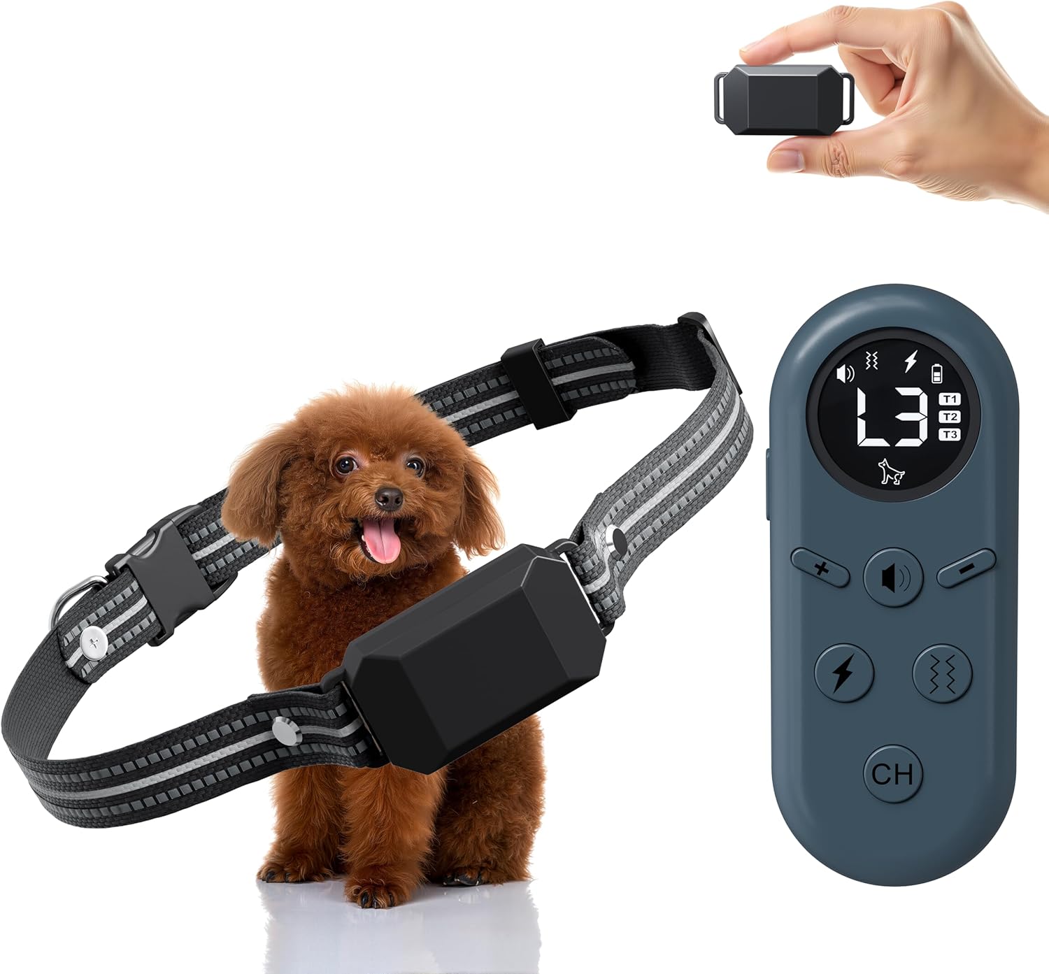 Ultra-Small Shock Collar for Dogs – Dog Training Collar with 1300FT Remote | Tailored for Small Dogs 5-15lbs & Medium Breeds | Ultra-Light Waterproof Design | Rechargeable & Safe Stimulation