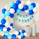 Party Propz Paper Birthday Balloons For Decoration - 41 Pcs Blue Balloons For Birthday Decoration With Happy Birthday Banner And Confetti Balloons | Birthday Decoration Items For Boy gallery image