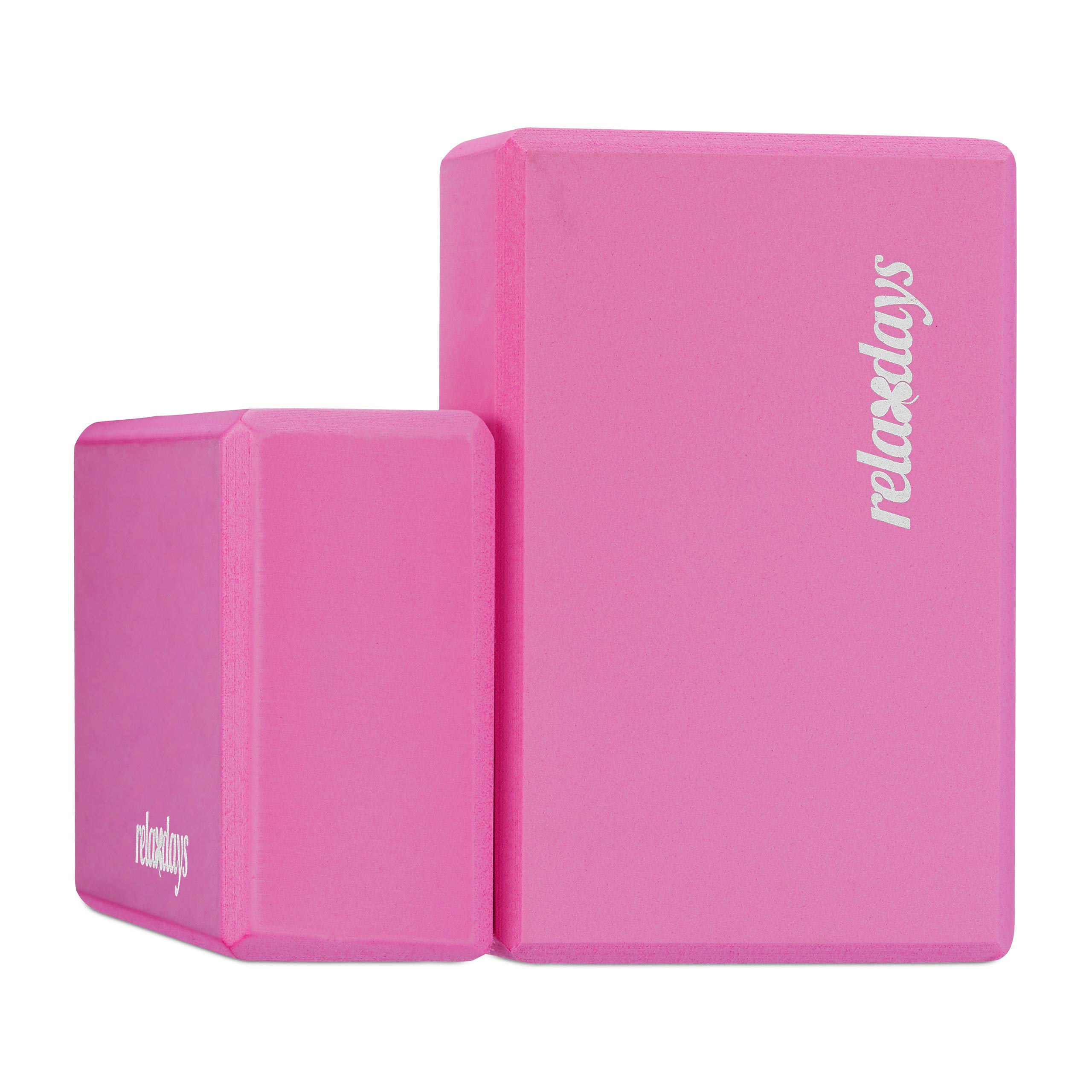 Set 10x Bloc Yoga Brique Yoga Exercice Pratique Yoga Mousse Rigide Anti-Dérapant HLP 8x23x15 cm, Rose