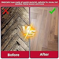 Vista 4 de Cinta de Viguetas para Terrazas de 1-5/8" x 50', 6 Rollos de Cinta de Viguetas de Cubierta Resistente a la Intemperie, Cinta de Viguetas de Butilo