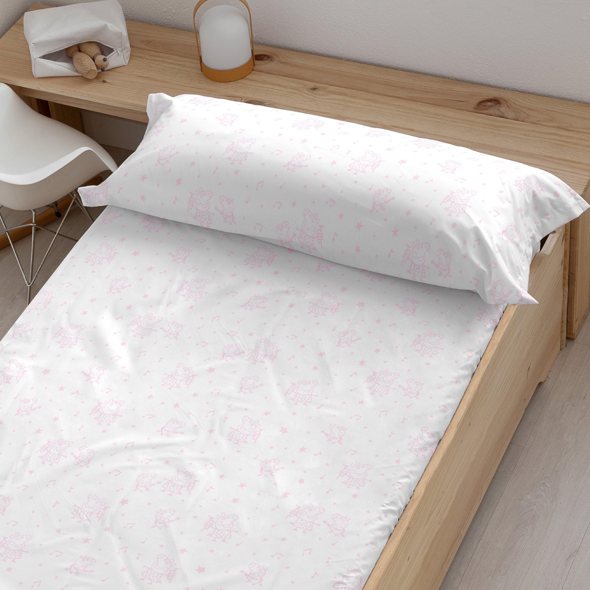 BELUM | Bajera Peppa Pig 100% algodón para Cama de 105, Bajera Ajustable Muticolor, Bajera de algodón Suave, Bajera Ajustable Elastica