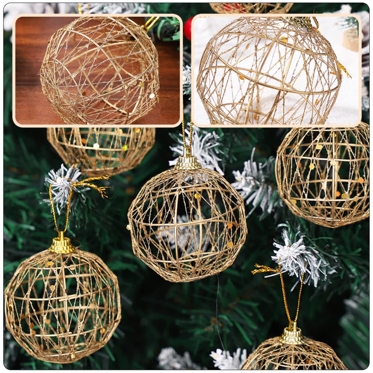 Cabilock 3 Set Di Natale Decorazioni Natalizie All'aperto Gonfiabili Natalizi Ciondolo Albero Di Natale Palline Dell'albero Di Natale Ornamenti Ferro Da Stiro Golden 12 Pezzi * 3