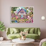 Jigsaw Puzzles for Adults 1000 Pieces, Interlock Perfectly Letter on Back No Dust, Home Decor Birthday Party Gift Toy, 1:1 Poster - Pink Flower Room