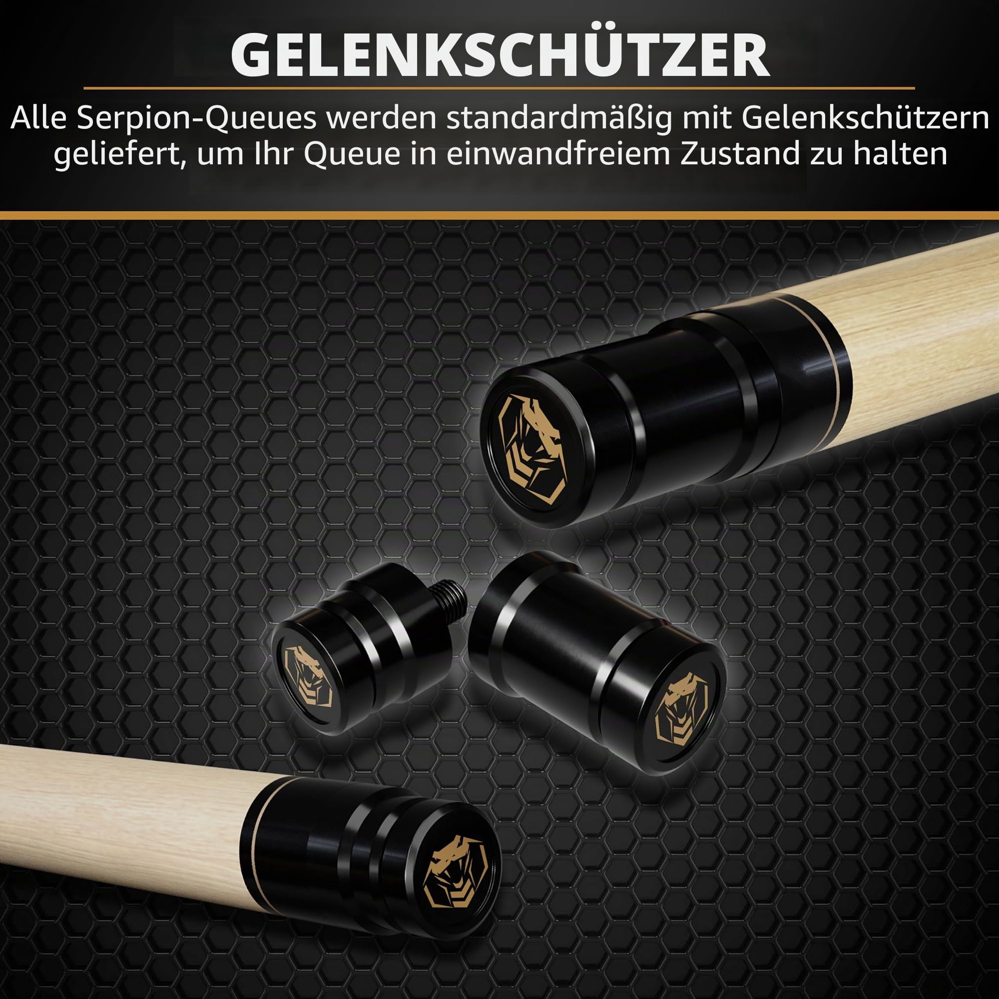 Pool Cue Stick 100% Canadian Maple Wood. Professional Billiard Pool Cue Stick with Hard Case and Joint Protectors