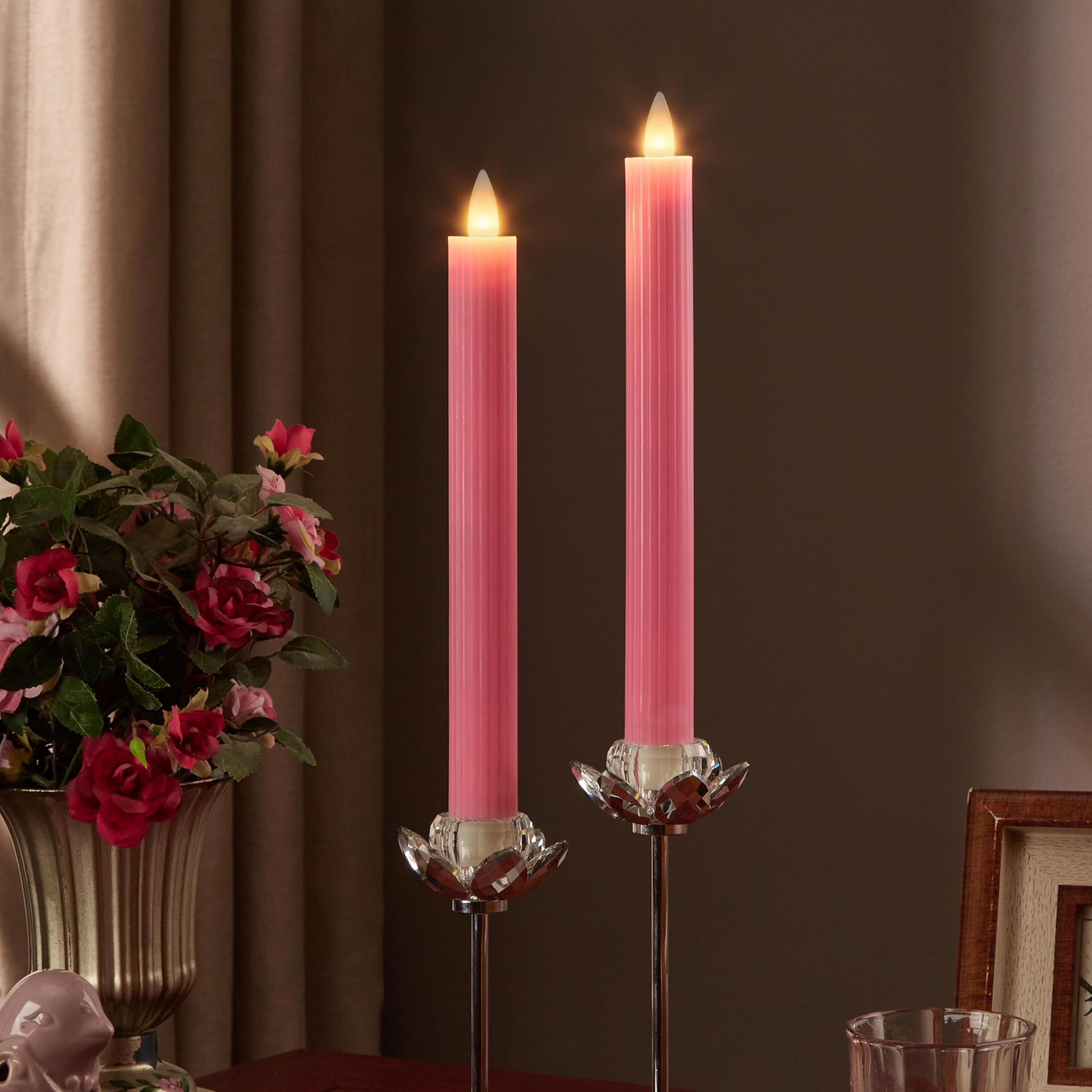 CozierGlow Moving Flame Taper Candle