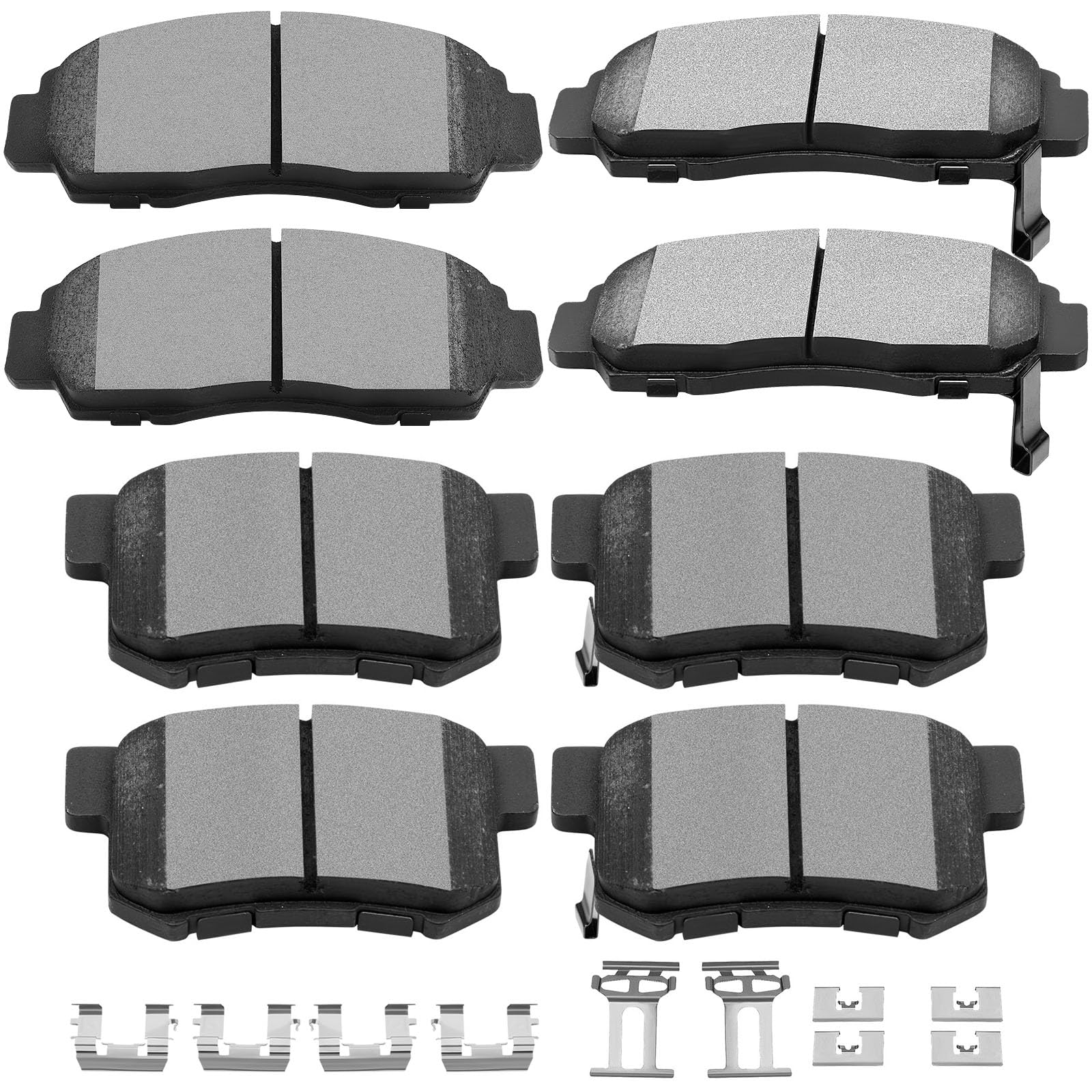 SCITOO D787 D536 Front Rear Ceramic Brake Pads Sets For Acura For TL 99-08 | For Acura For CL 2001 2002 2003,For Acura For RL 1999 2000 2001 2002 2003 2004; 8PCS with Brake Hardware