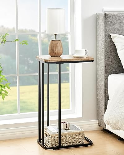 Miniatura 7 de Mesa auxiliar en forma de C, mesa auxiliar pequeña de 26.6 pulgadas de alto para sofá, cama, mesa alta de bandeja de TV para sala de estar,