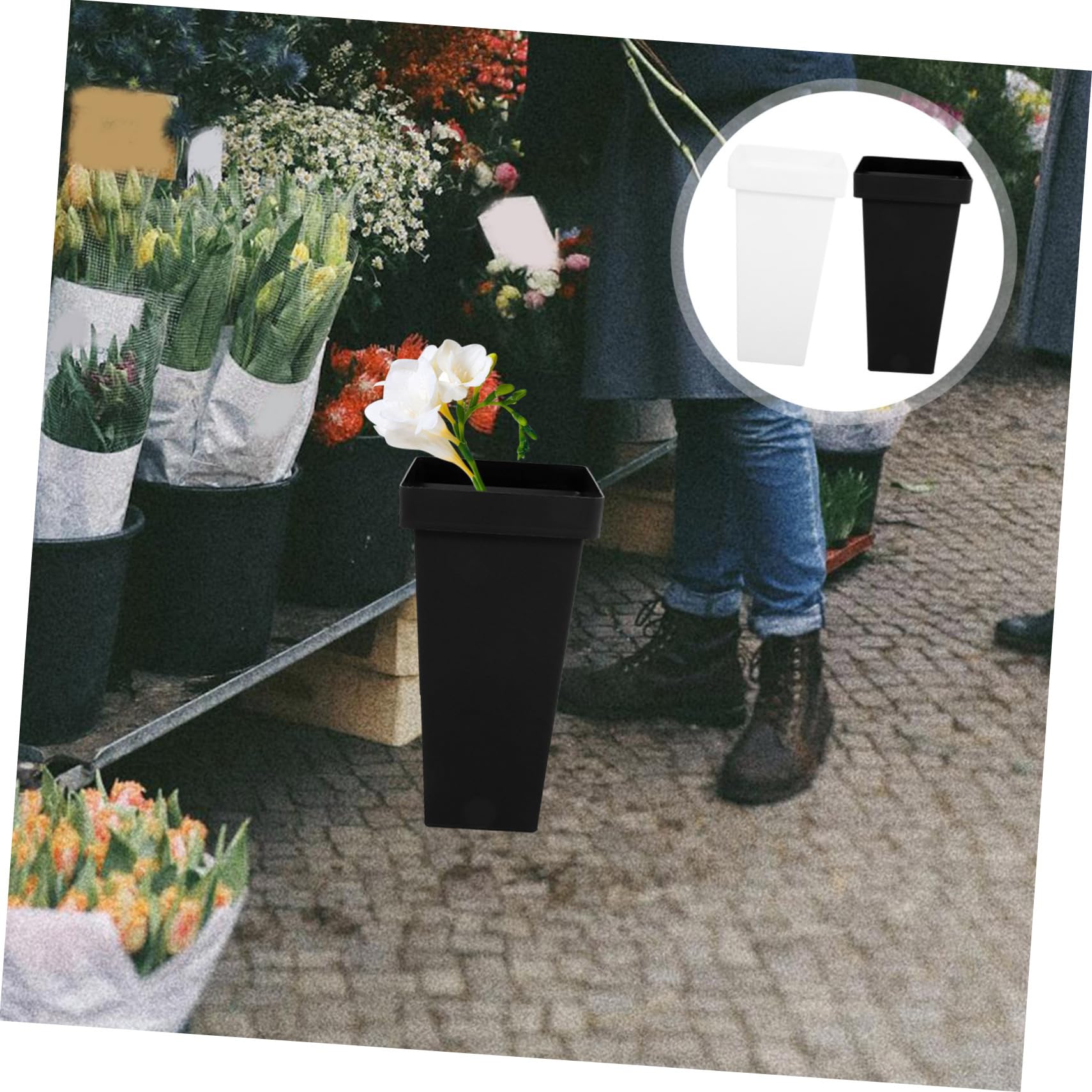 Operitacx Plastikblumeneimer Leicht und Robust Große Blumensträuße 2 Stück