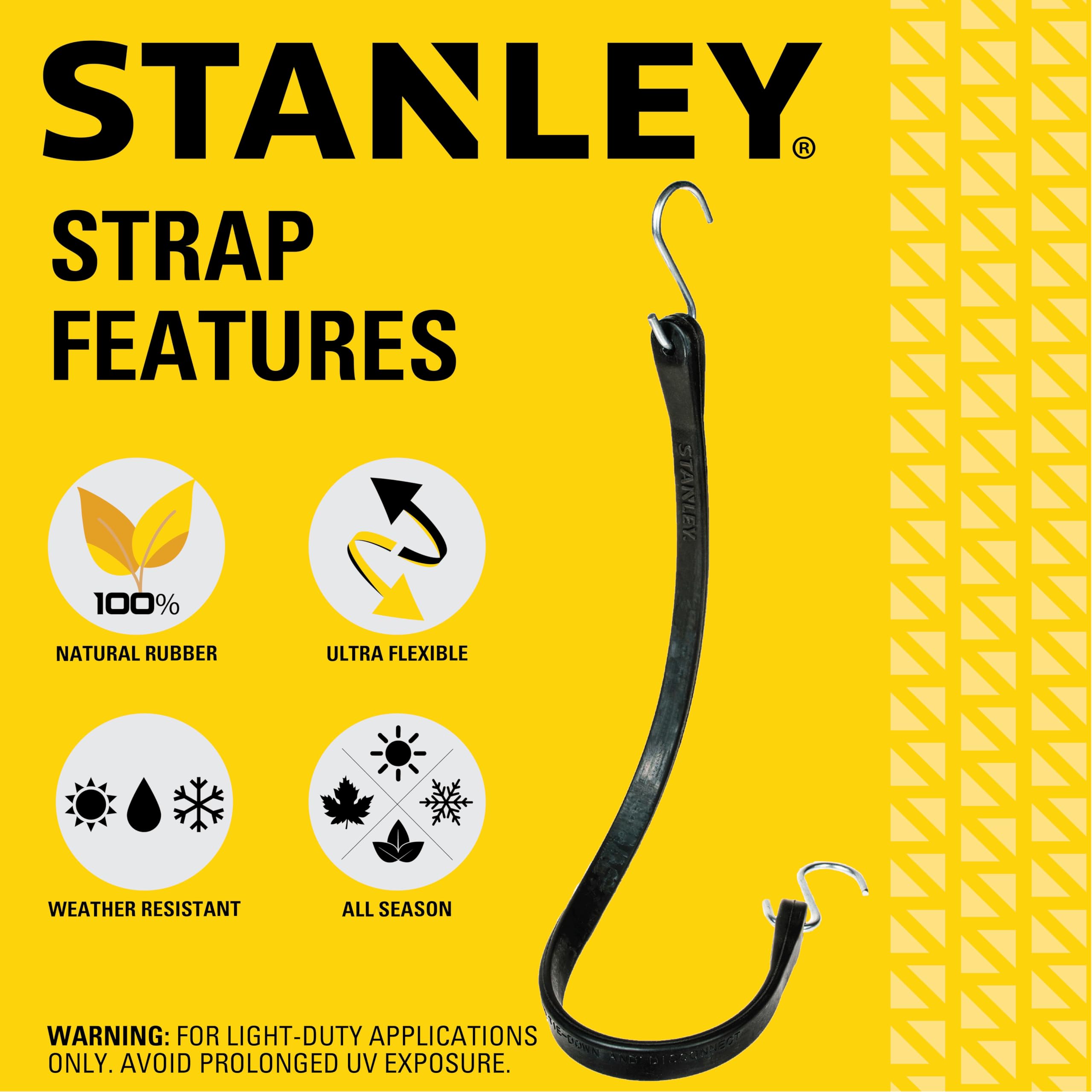STANLEY S300431 Lot de 40 tendeurs élastiques en Caoutchouc pour Bateau, Camping, Support de Cargaison, Noir, 78,7 cm