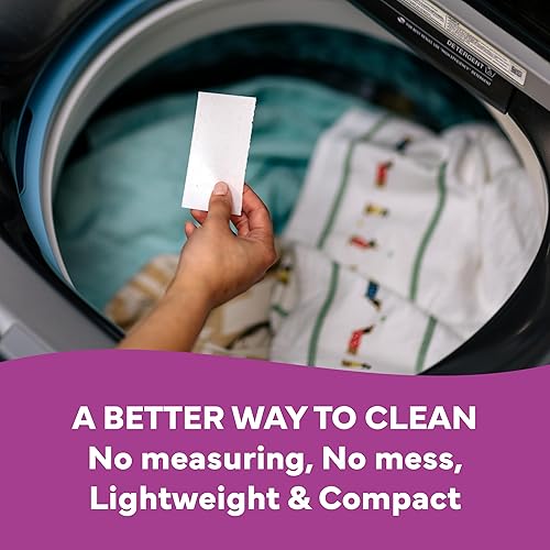 Miniatura 55 de Tru Earth Hojas de detergente compacto para ropa seco, sin perfume, hasta 768 cargas (384 unidades), sin parabenos, detergente sin líquido Eco-Strip