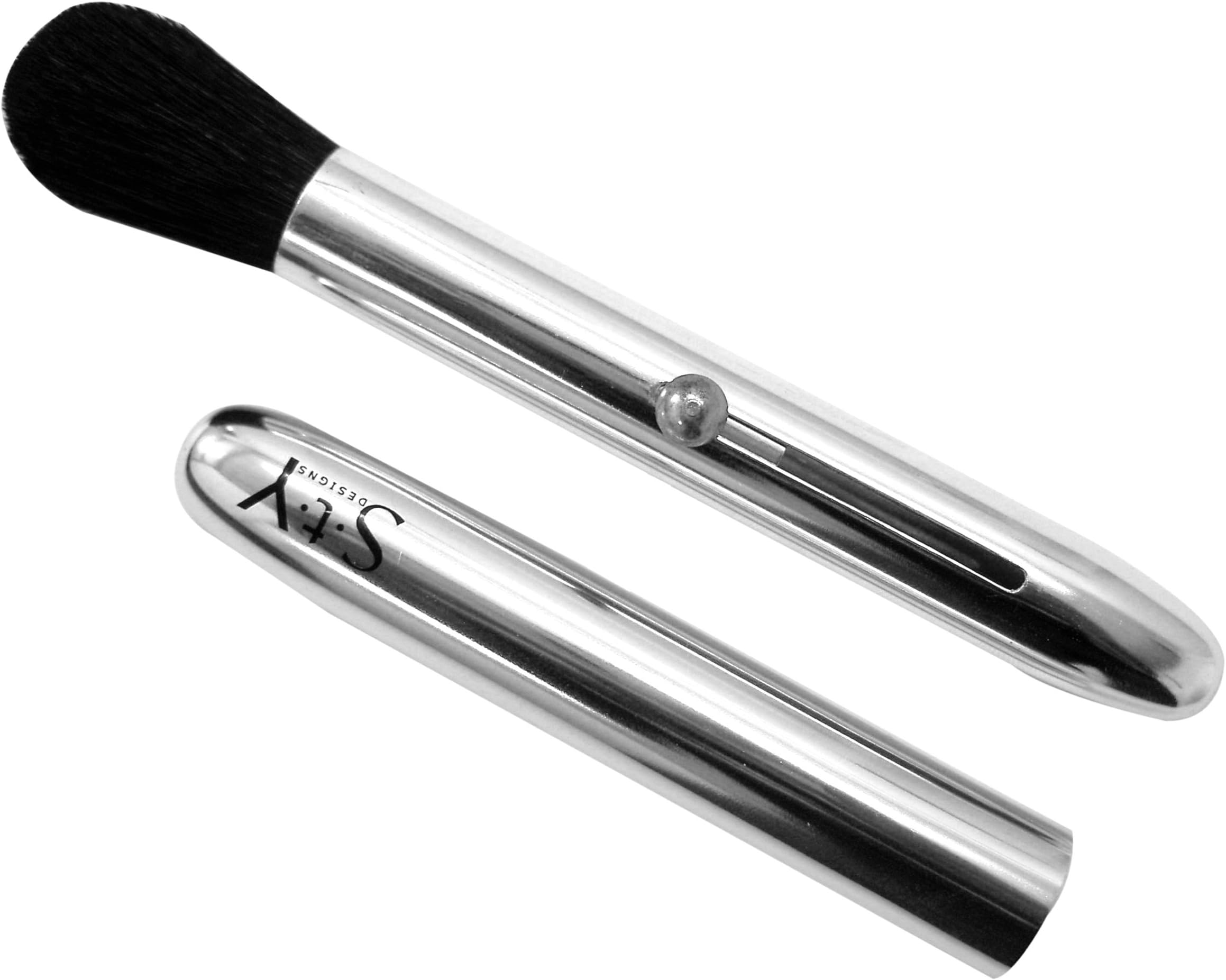 STY Retractable Powder Brush Number 61384, Silver