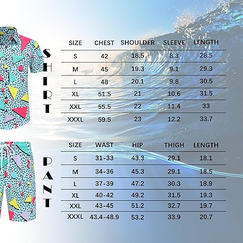 Miniatura 7 de Mens Hawaiian Shirts and Shorts Set 2 Pieces Beach Outfits Sets with Bucket Hats