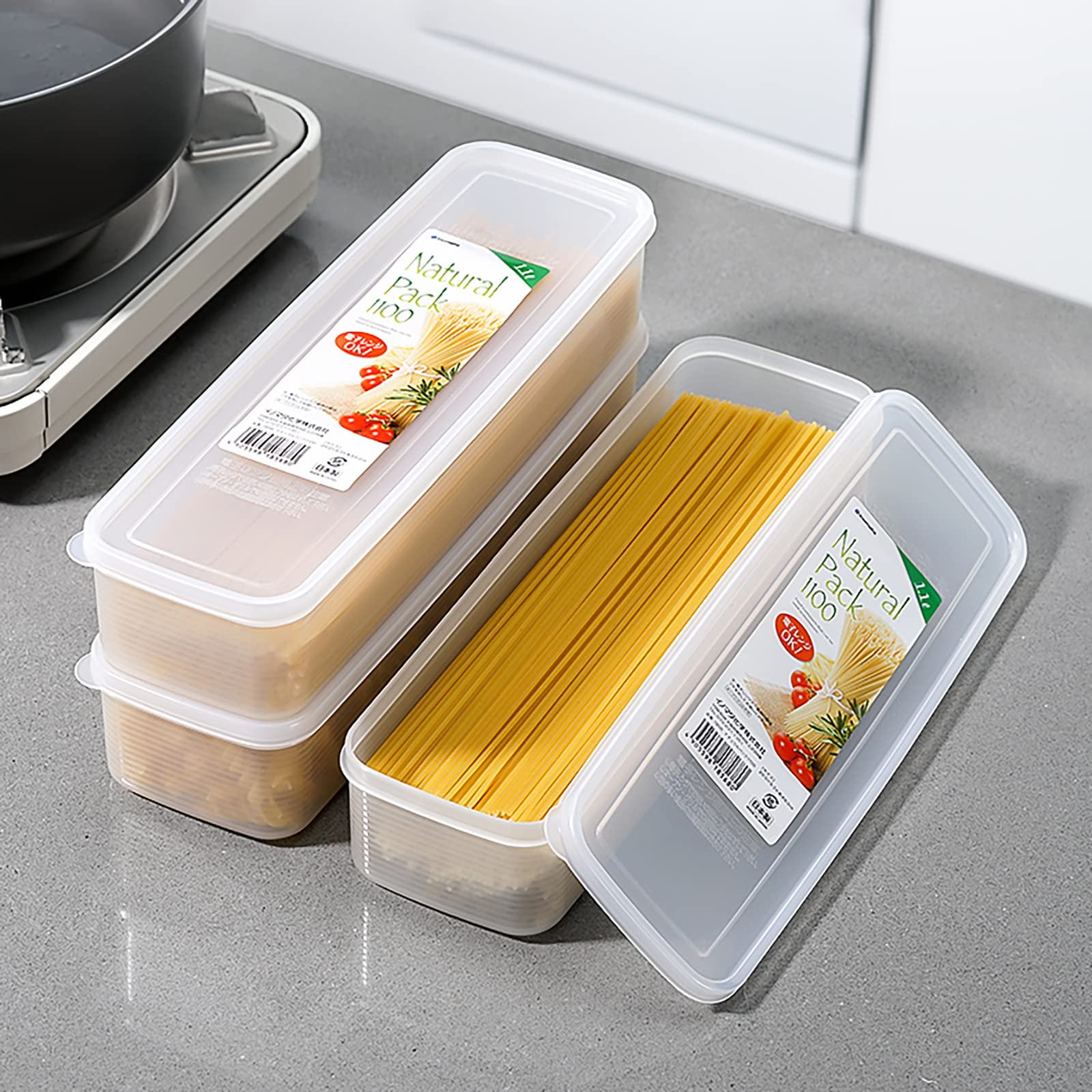 Amazon｜WonLiq パスタ保存容器 密閉スパゲッティフードコンテナ