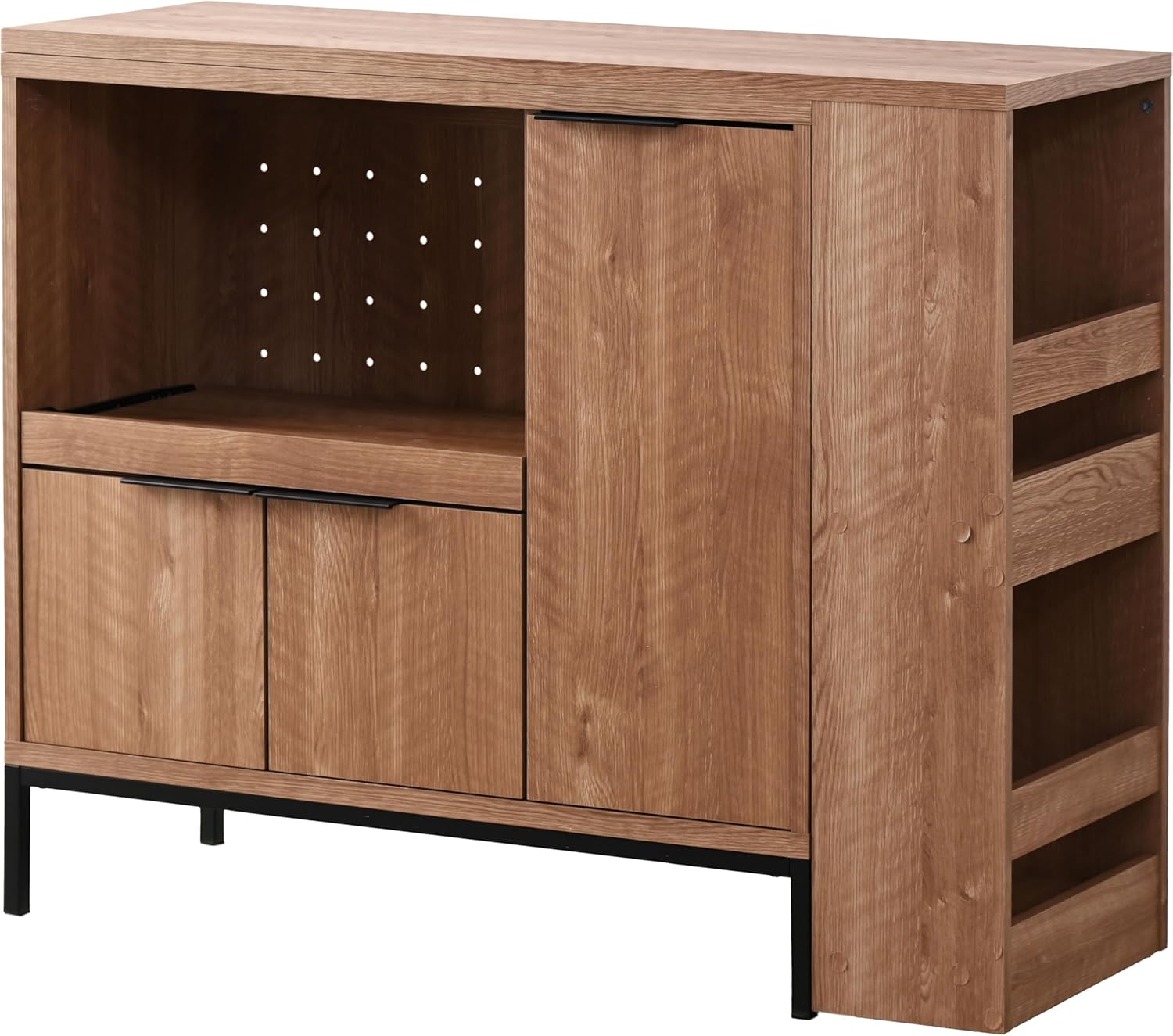 ウォールナット ペールカウンター ゴミ箱 フタ付き キッチンカウンター