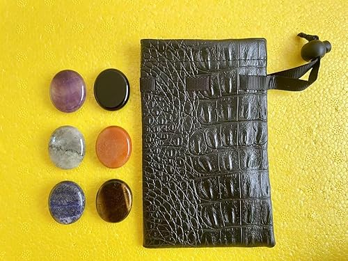 Miniatura 4 de Worry Stone - Piedras pulgares pulidas, cristal natural, ovalado, pequeño, de bolsillo, labradorita, lapislázuli, obsidiana, ojo de tigre