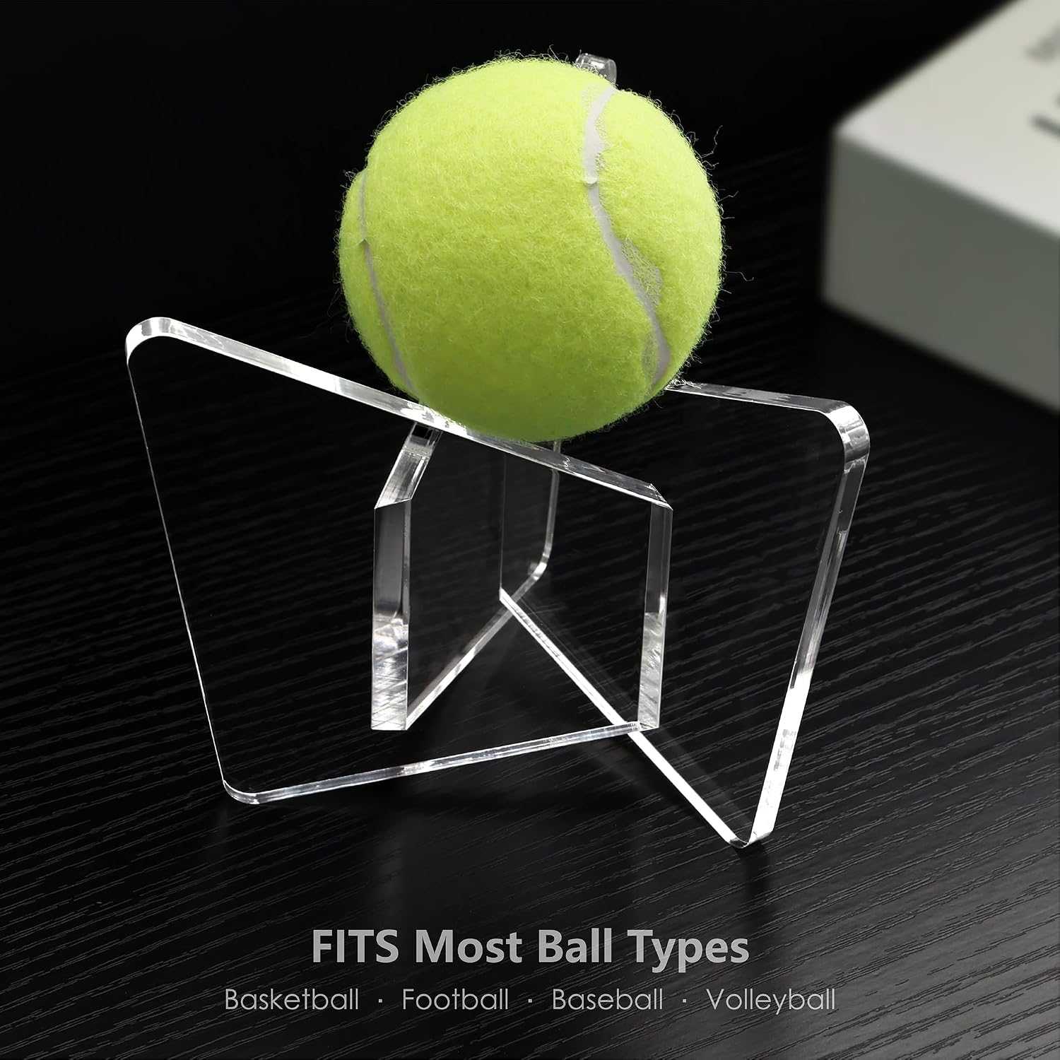 Acrylic Football Stand, Clear Ball Holder Display Stand for Volleyball, Basketball, Baseball, Soccer, Golf, Crystal Ball