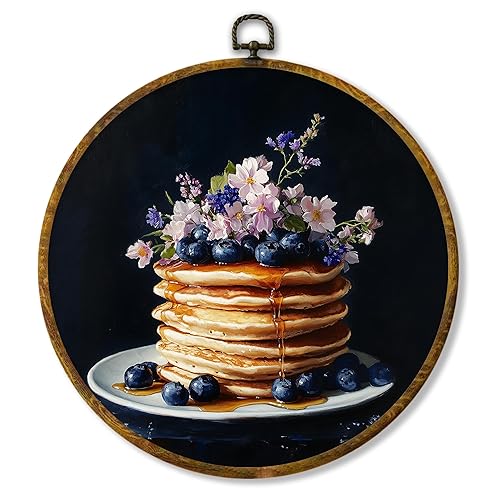 shiviody Dark Moody Kitchen Canvas Wall Art Decor, Food Still