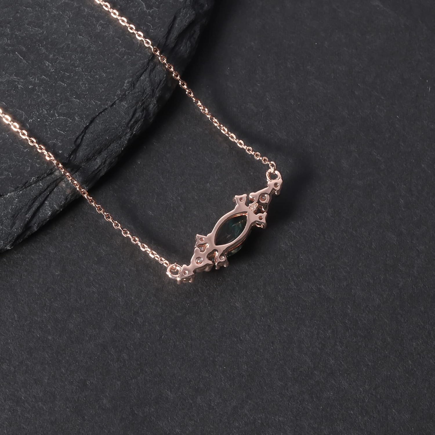Gem's Beauty Moss Agate Jewelry Green Moss Agate Pendant Necklace in 925 Sterling Silver Women's 14K Rose Gold Necklaces