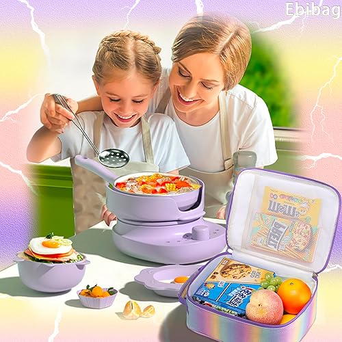 Miniatura 7 de Lonchera con bolsa para sándwichaperitivos para niñas, adolescentes, niños, para la escuela, unicornio, arcoíris, bolsa de almuerzo aislada adecuada