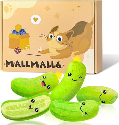 Miniatura 7 de MALLMALL6 Pickle - Juguetes para gatos con hierba gatera – 5 piezas de juguetes interactivos para amantes de los gatos, suministros de alivio del