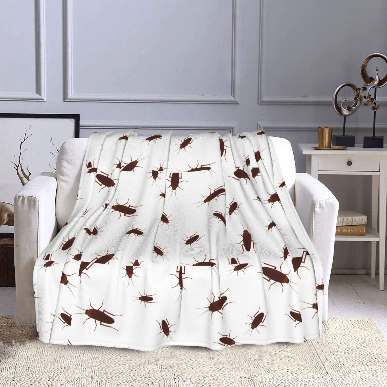 Cute Cockroach Sofa Blanket Soft Double Blanket Throw Blanket for Couch and Living Room
