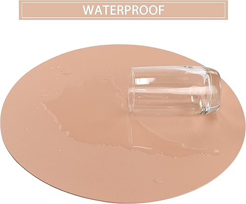 Miniatura 10 de Manteles individuales y posavasos lavables de cuero, impermeables, resistentes al calor, fáciles de limpiar, para mesa de comedor, mesa de cocina