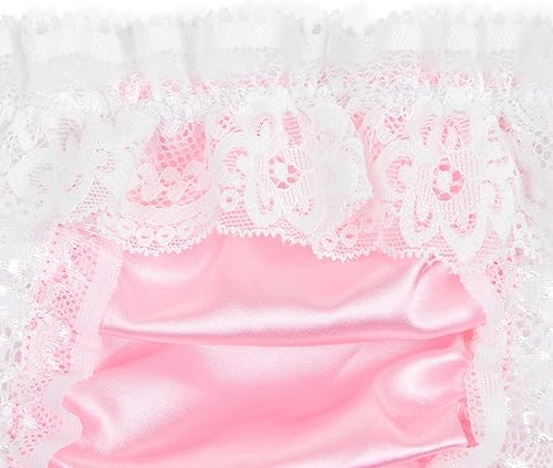 Vista 4 de Satini Tanga de satén con volantes para hombre