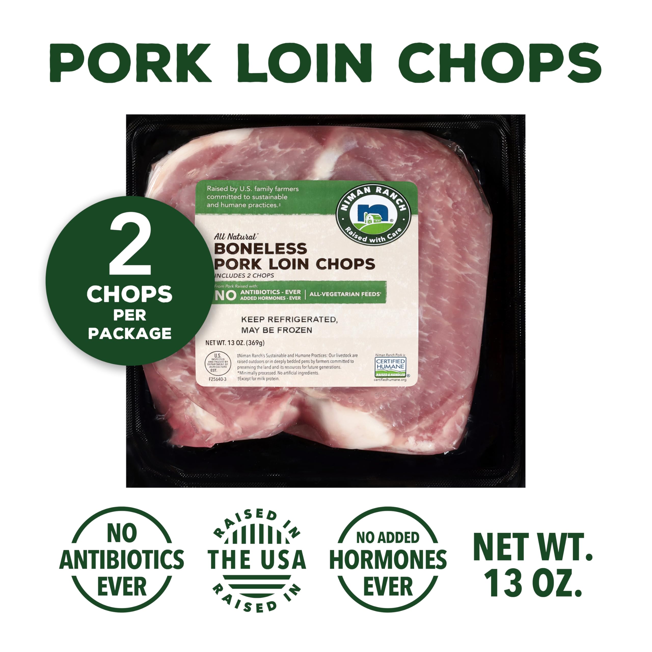 Niman Ranch Pork Loin Chops Boneless 0 8125 lbs