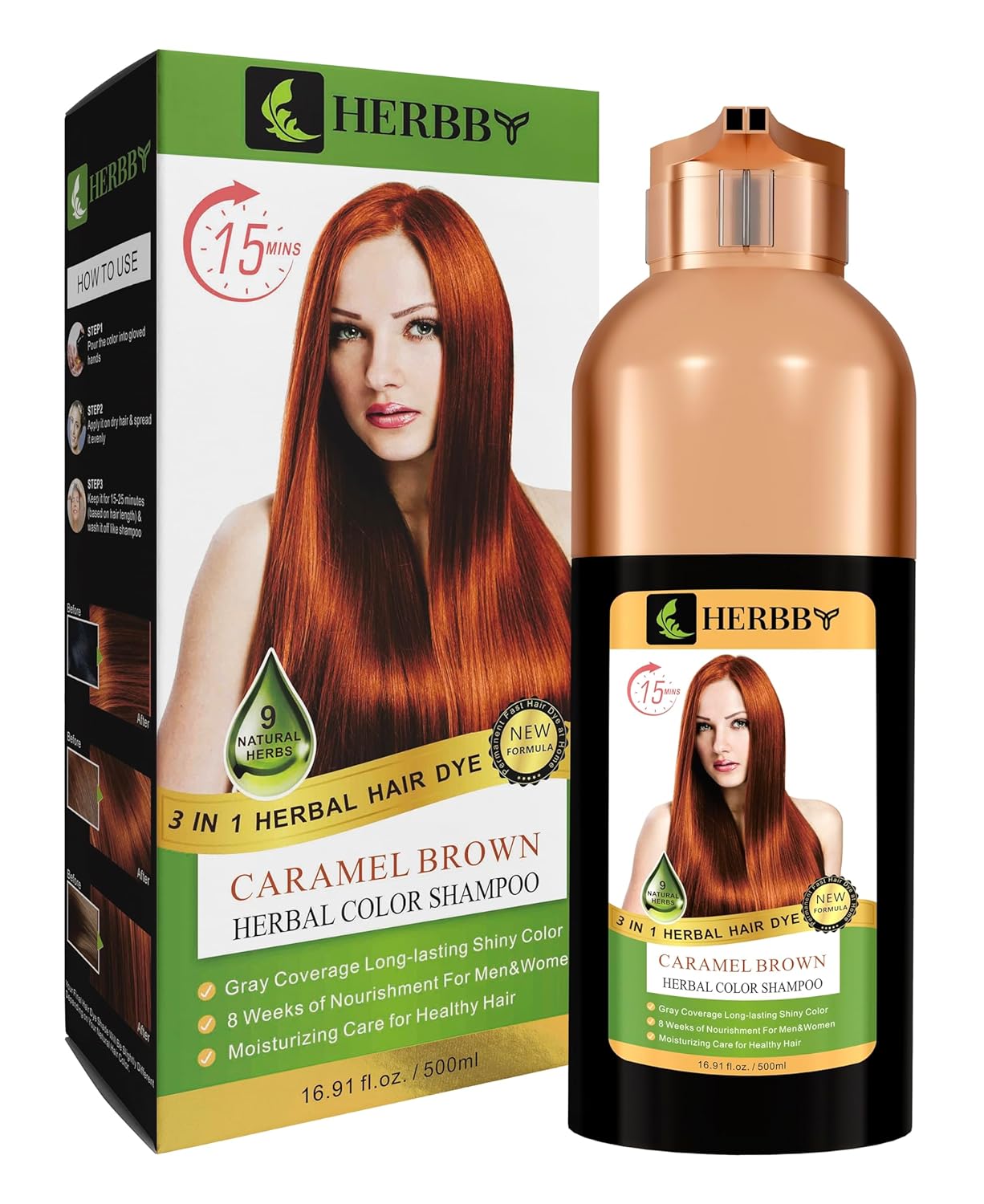 Hair Color Shampoo for Gray Hair Coverage & Color