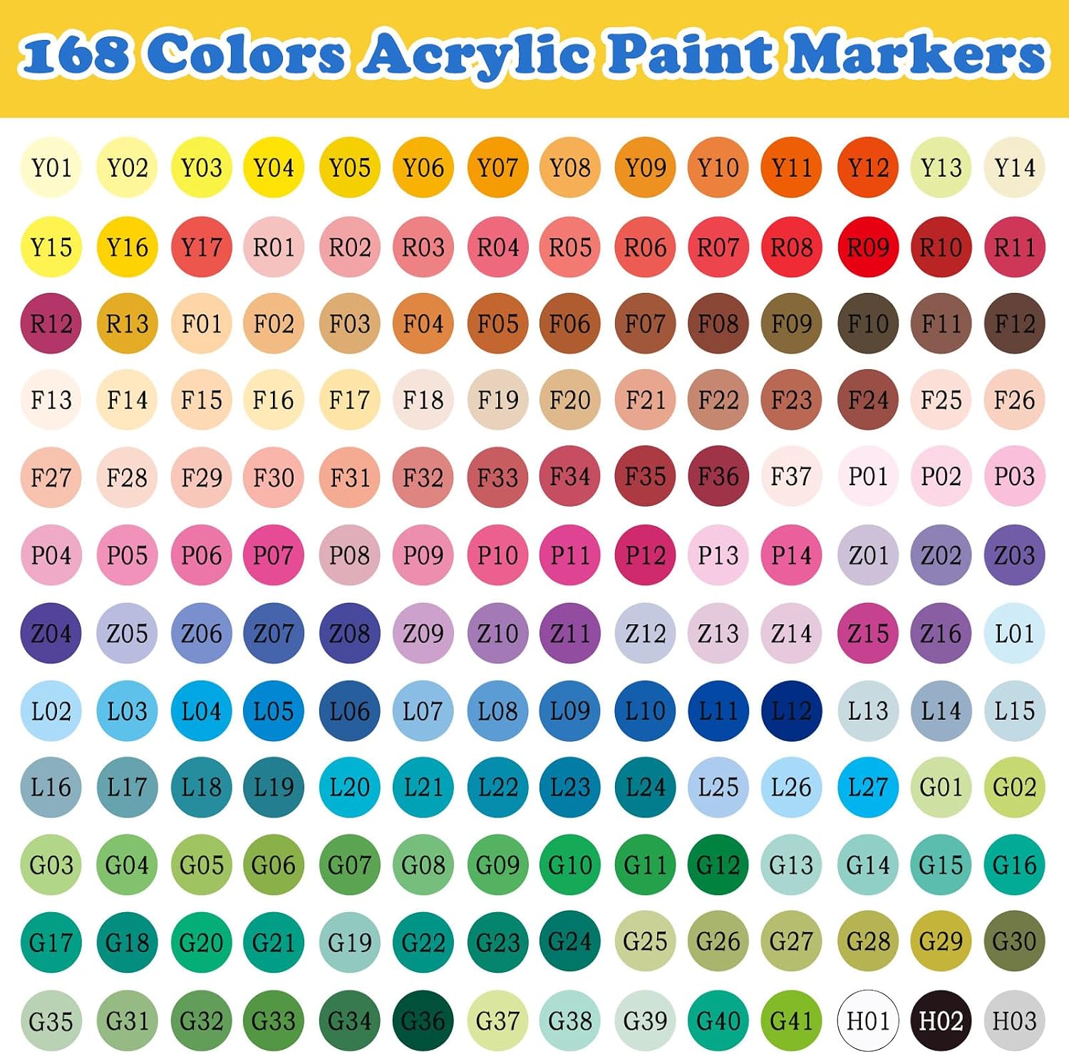 Amamao 168 Colors Acrylic Gel Pens, Fine Tip Acrylic Pens for Rock Painting & Black Paper –1mm Fine Tip Colored Gel Pens for Adult Coloring Books, Journaling, Drawing, Note Taking & DIY Crafts