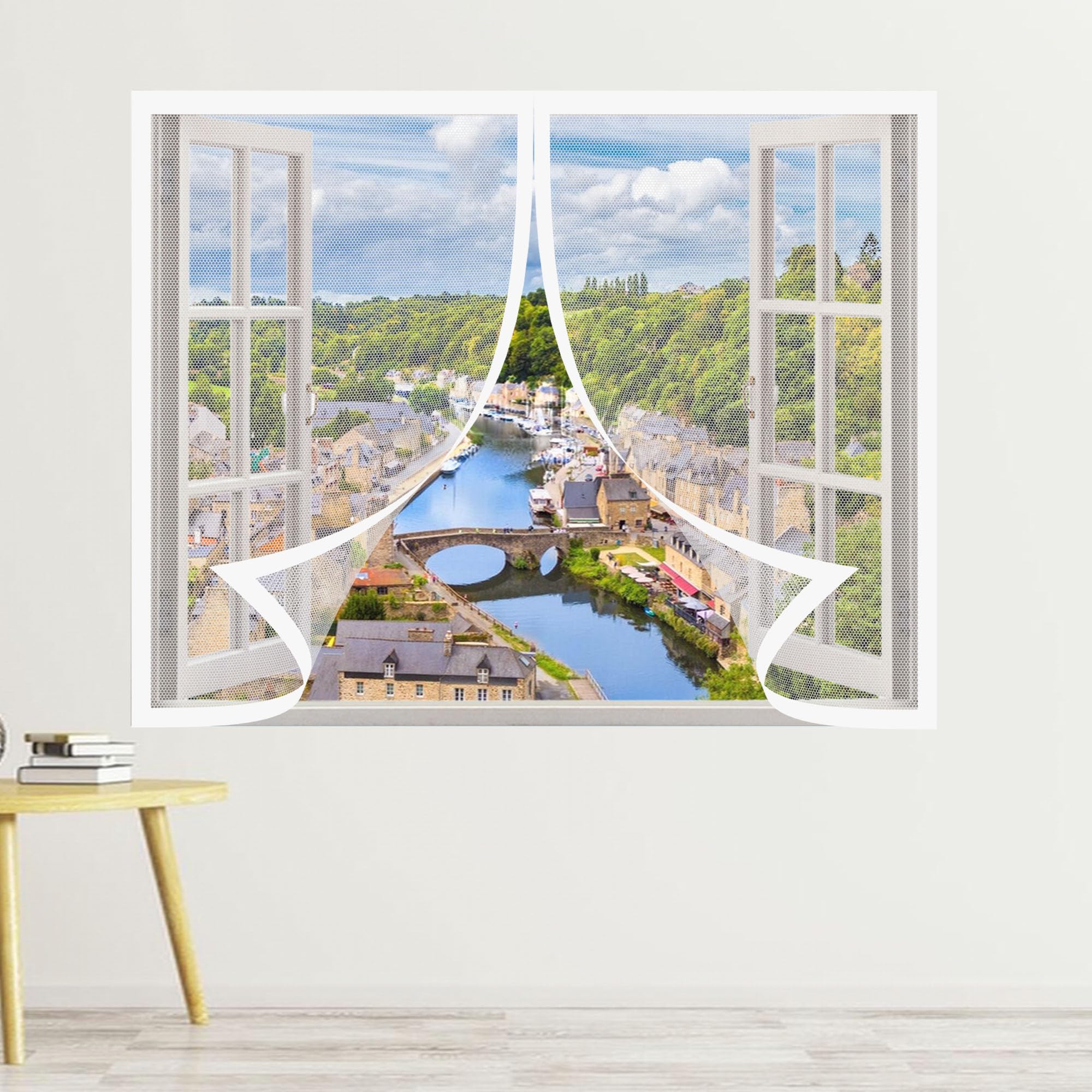 Chengtt White Window Fly Screen 170 X 145 Cm Prevents Insects Flies Mosquitoes From Entering The Room Window Net Magnetic Mesh Easy Install For Windows Doors And Patio Screens,