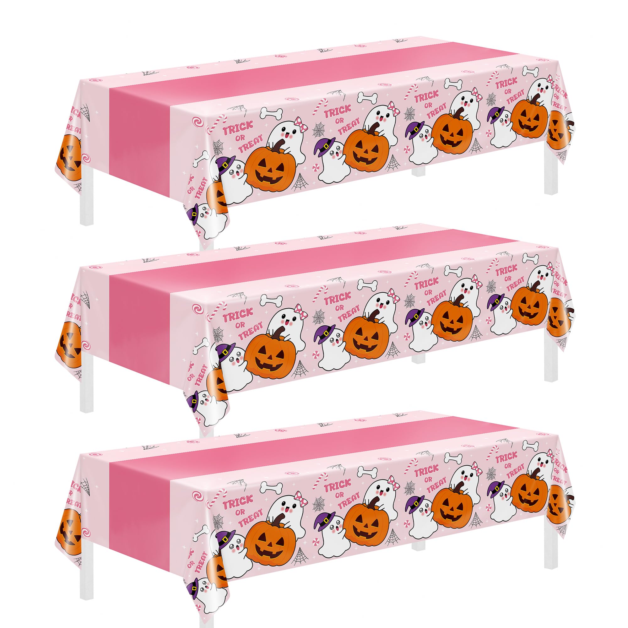 Childom 3 Pack Halloween Tablecloth Rectangle Table,Halloween Decorations